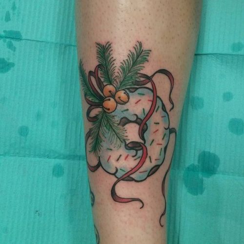 Minimal Christmas tattoo 8