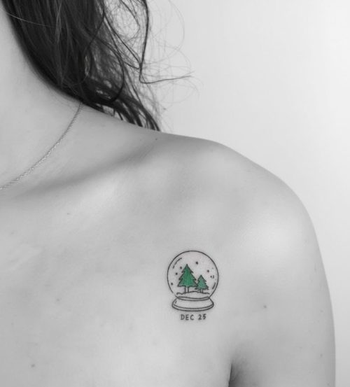 Minimal Christmas tattoo 9