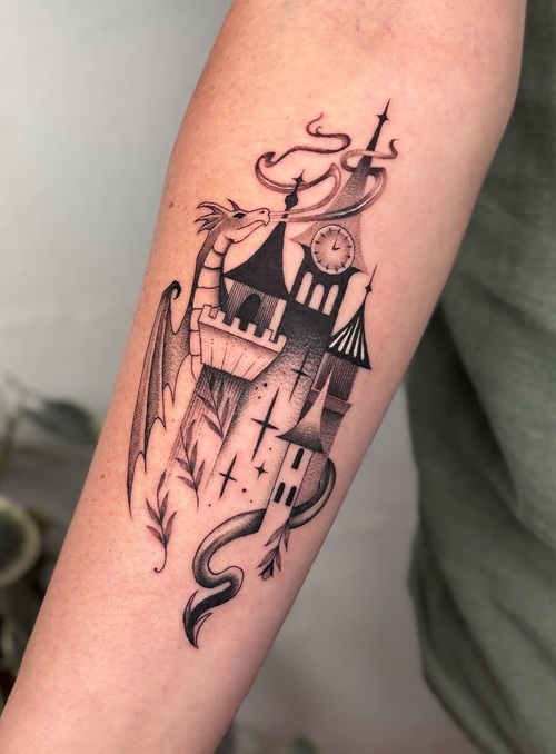 Medieval Castle Tattoo