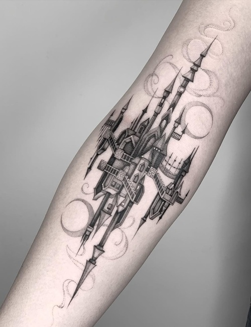 Fantasy Castle Tattoo