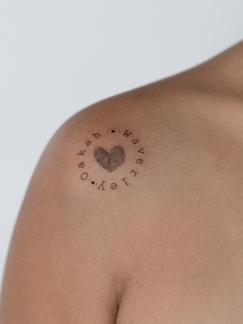 Heart With Initials Tattoo