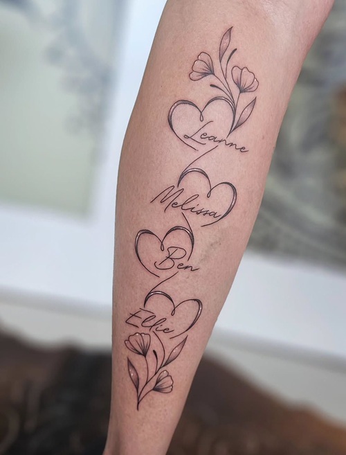 Personalized Name Heart Tattoos