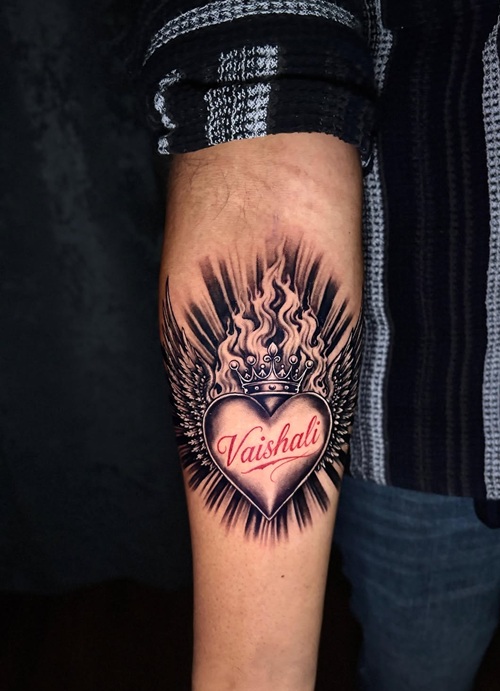 Heart With Name Tattoo