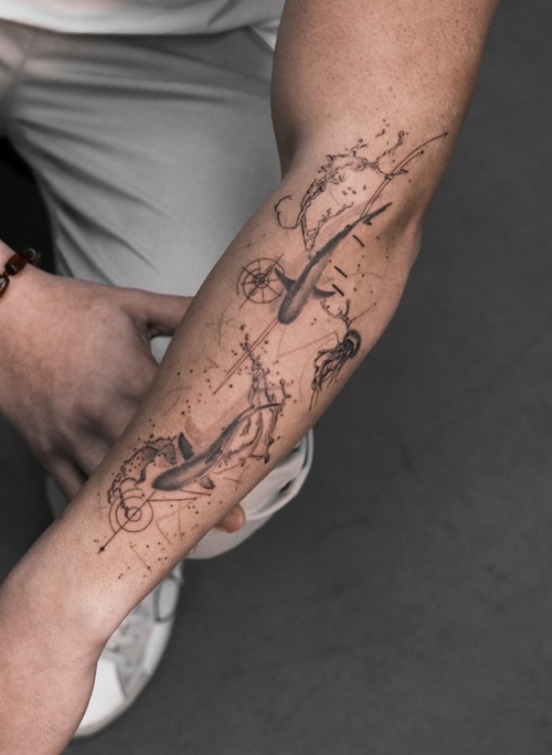 Outer forearm tattoo