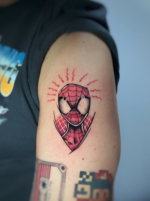 Red and Black Spider Tattoo