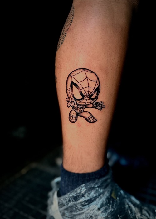 mini spider man tattoo