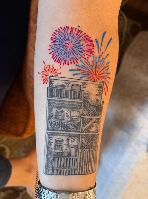 Fireworks tattoo