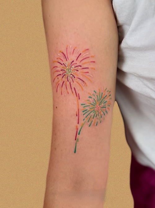 Colorful Firework Tattoos