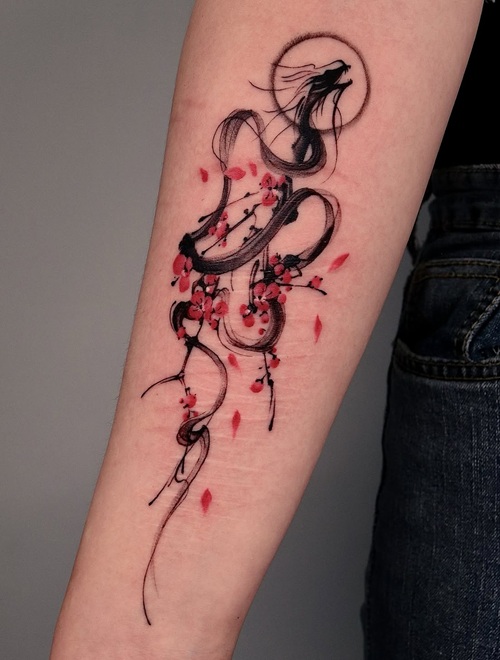 Abstract dragon tattoo design