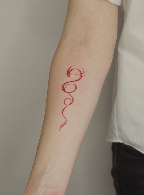 Stylized abstract dragon tattoo