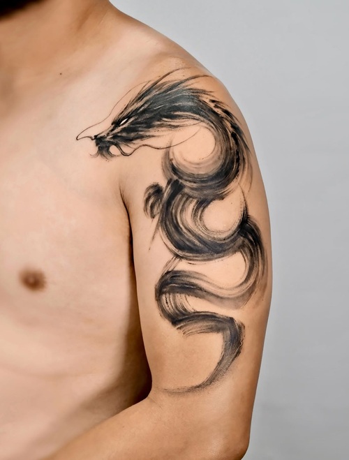 Abstract dragon tattoo design