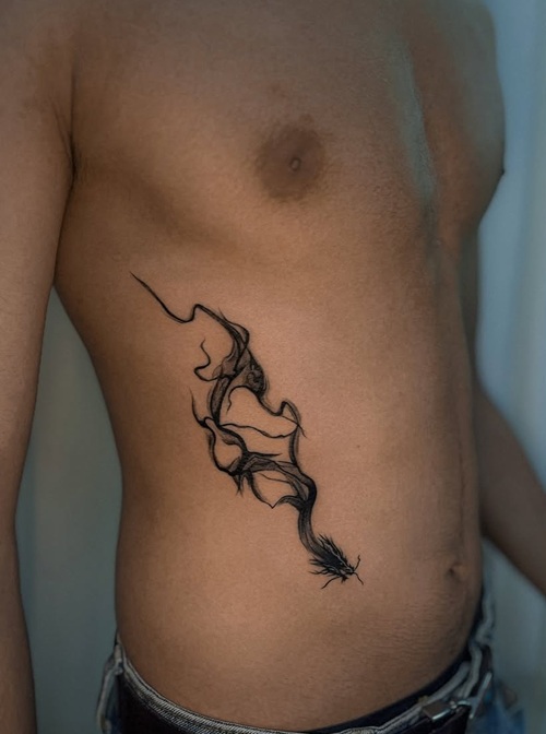 Stylized abstract dragon tattoo