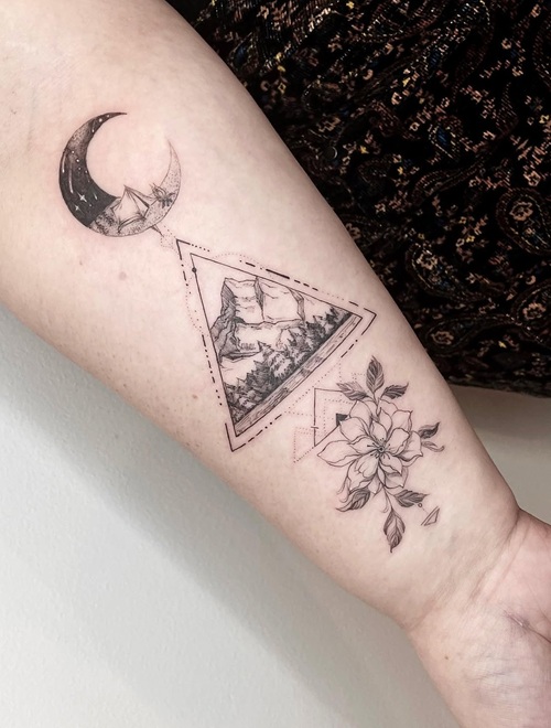 Unique earthy tattoo design