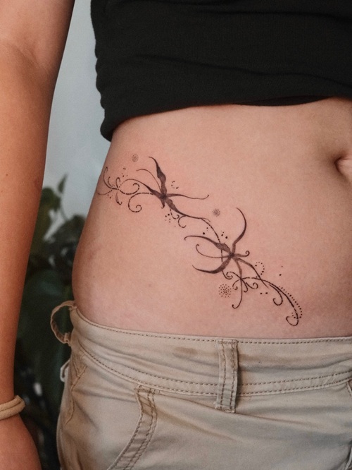 Botanical Hip Tattoo