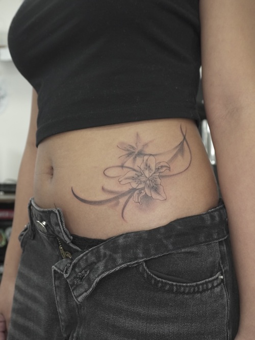 Floral Hip Tattoo