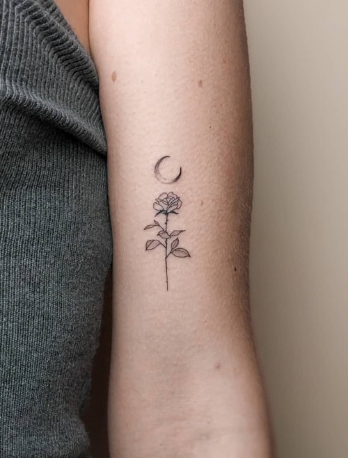 Celestial rose tattoo