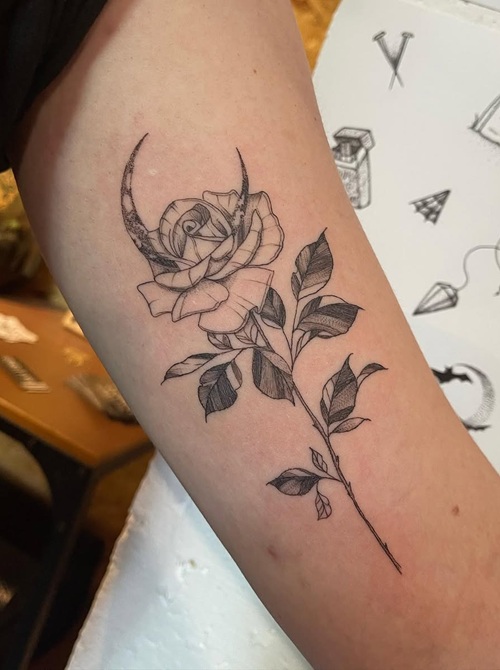 Rose celestial tattoo