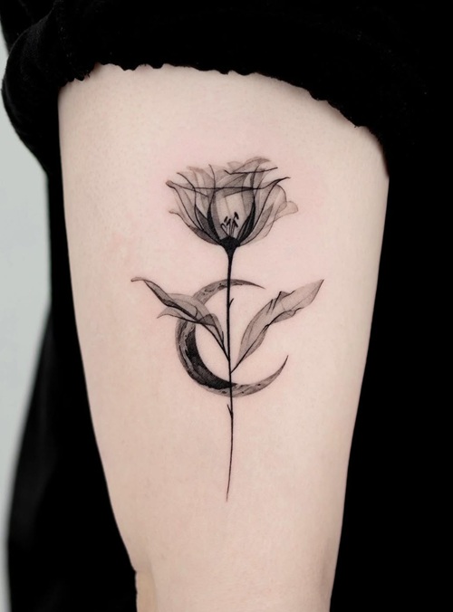 Celestial rose tattoo