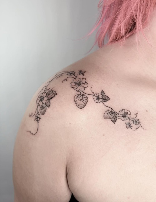 Strawberry vine tattoos