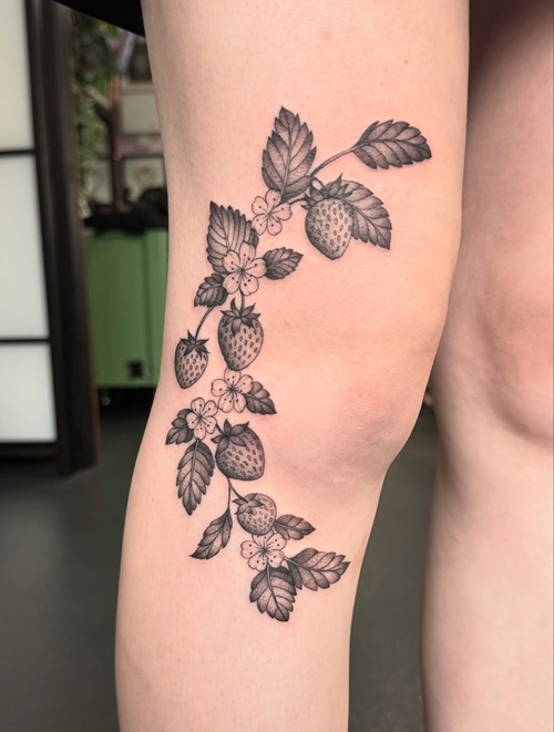 Small Strawberry Vine Tattoo