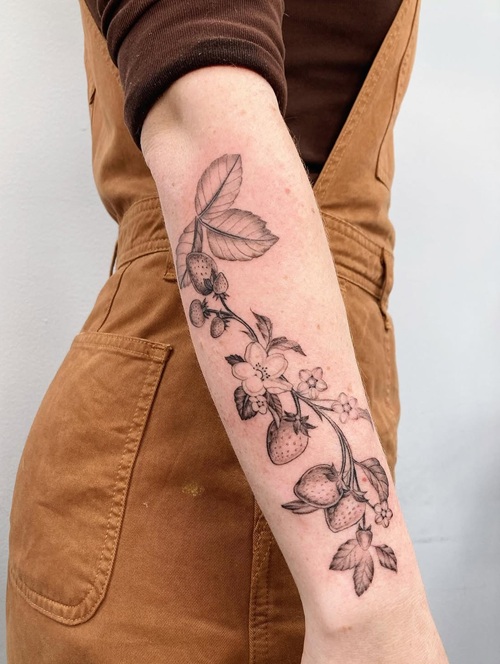 Strawberry vine tattoos