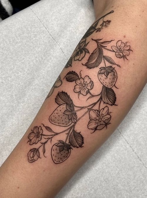 Strawberry and Vine Tattoo