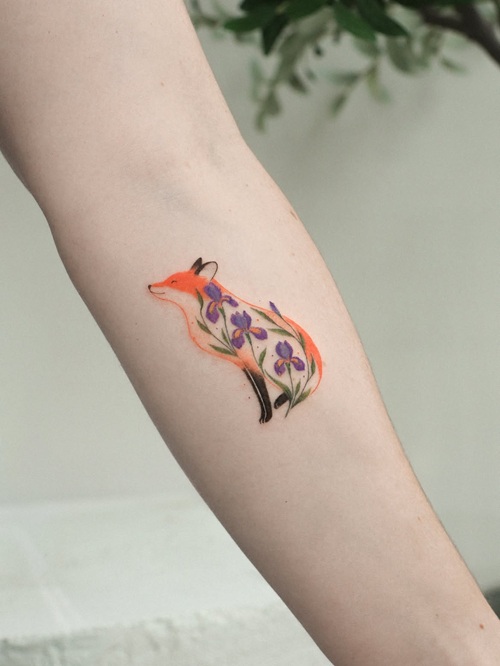 Minimal Fox Tattoo Design