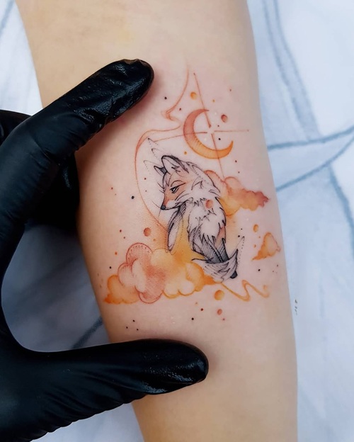 Cute Fox Tattoo