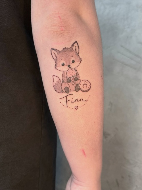 Minimal Fox Tattoo Design
