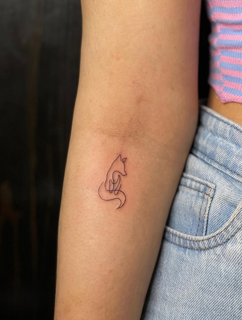 Minimalist Fox Tattoo