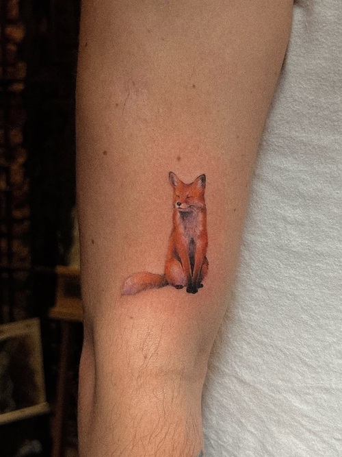 Delicate Fox Tattoo