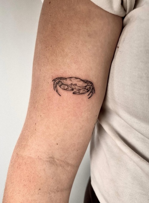 Small marine animal tattoo