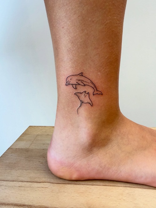 Tiny underwater creature tattoo