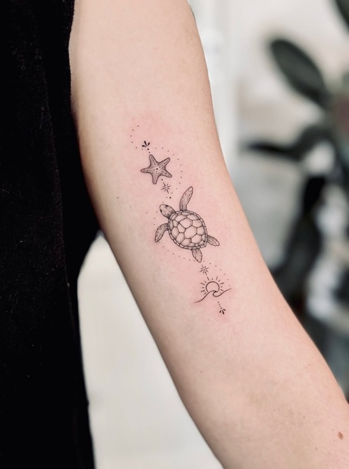 Cute sea creature tattoo