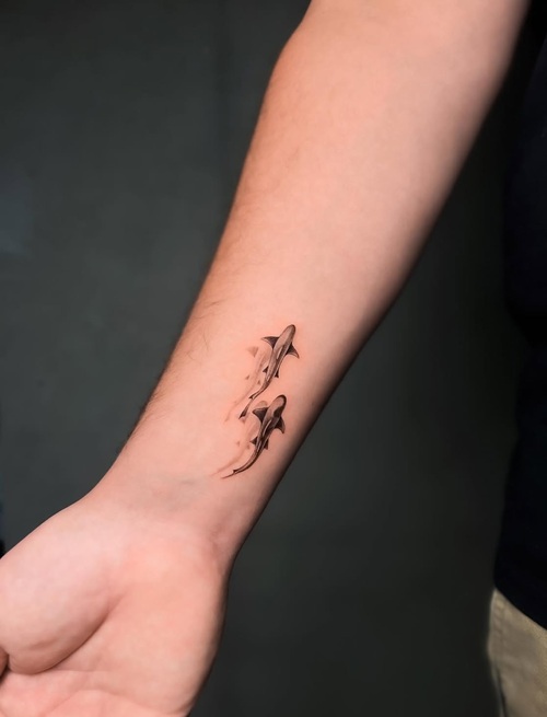 Small marine animal tattoo