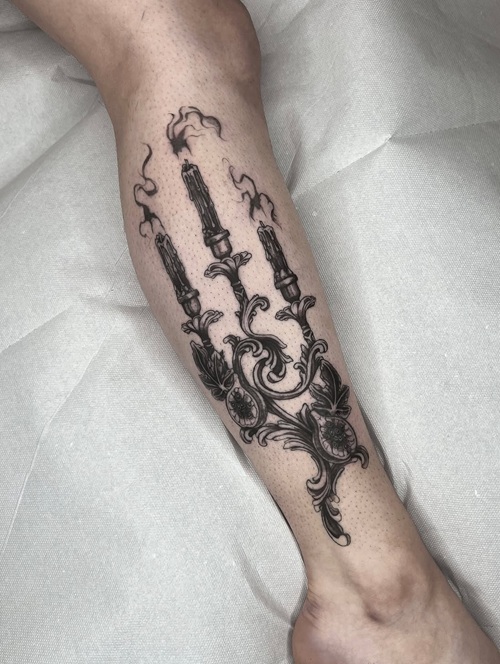 Gothic blackwork tattoo