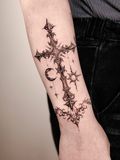 Modern gothic tattoo