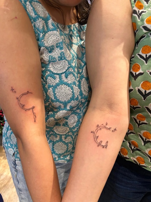 Coordinated Tattoos for Sisters
