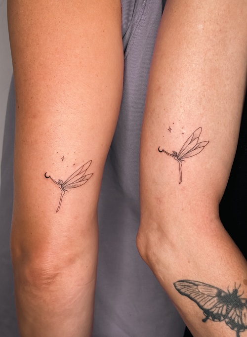 Delicate Matching Tattoos for Siblings